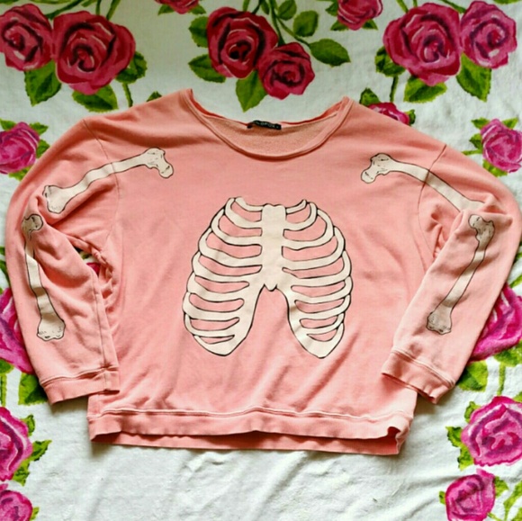 Wildfox Sweaters - Wildfox Pink Skeleton